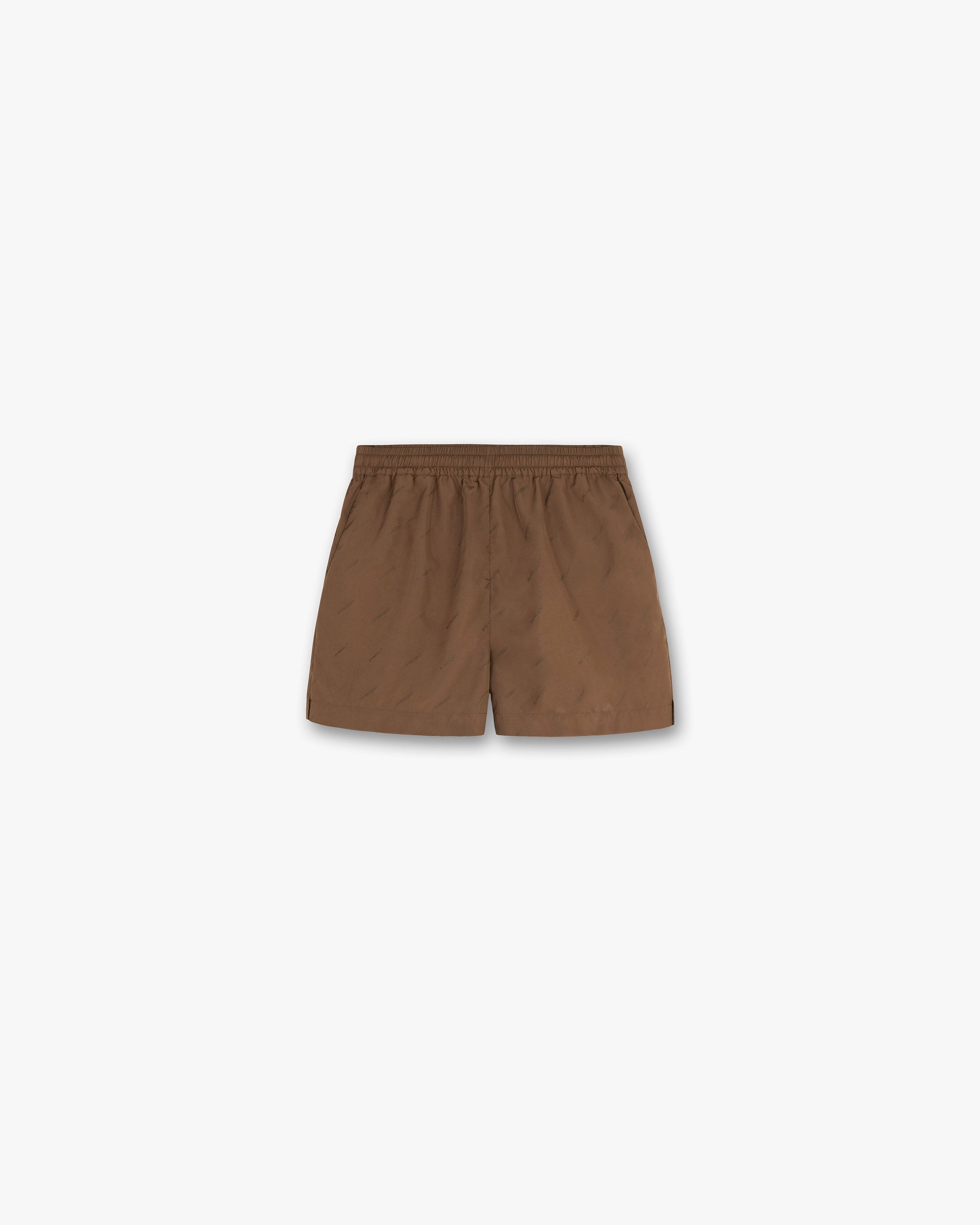 All Over Logo Swim Shorts - Brown